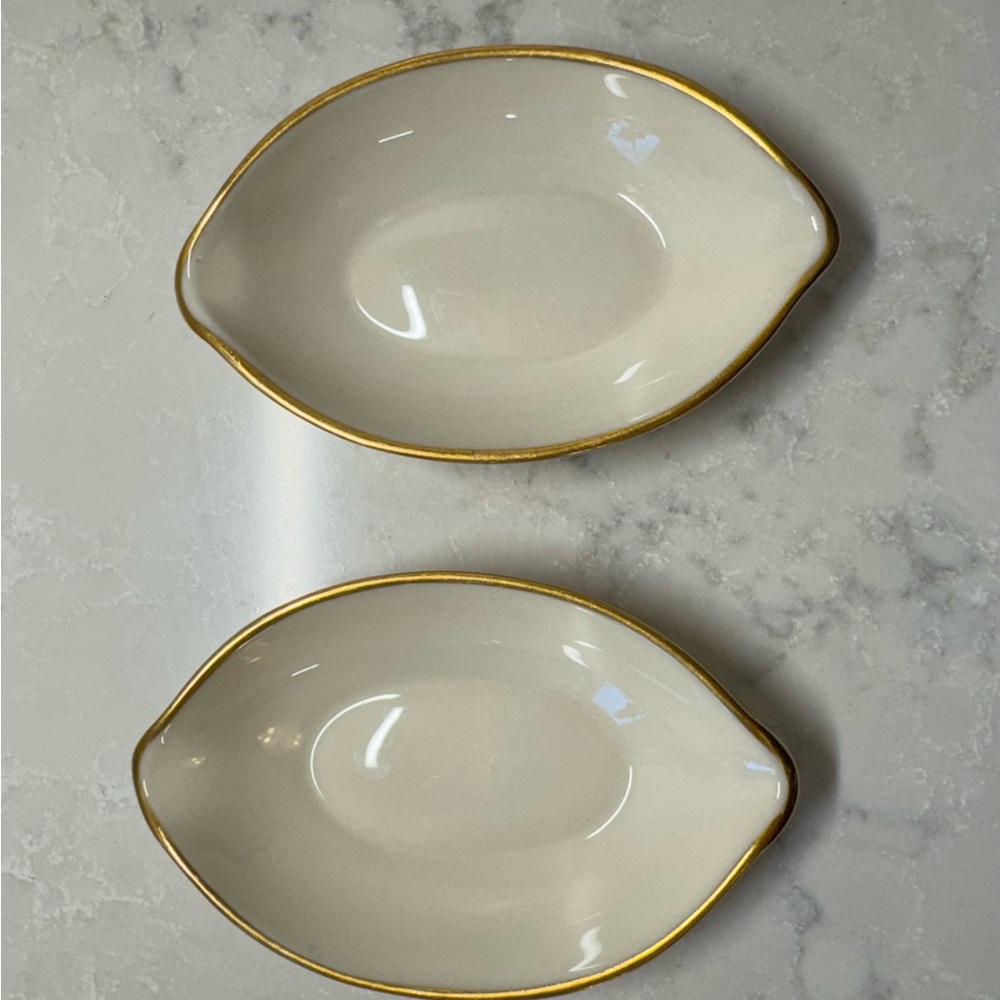 Lenox Cream and Gold Serveware Oval Dishes